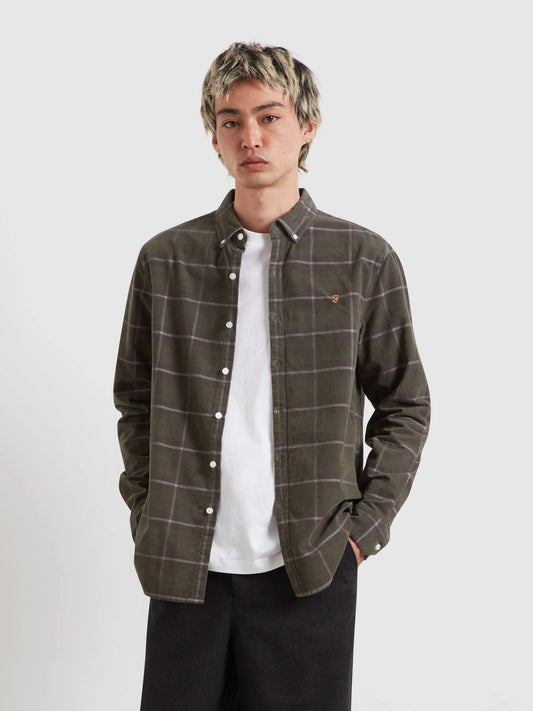 Farah Maverick Regular Fit Check Cord Shirt
