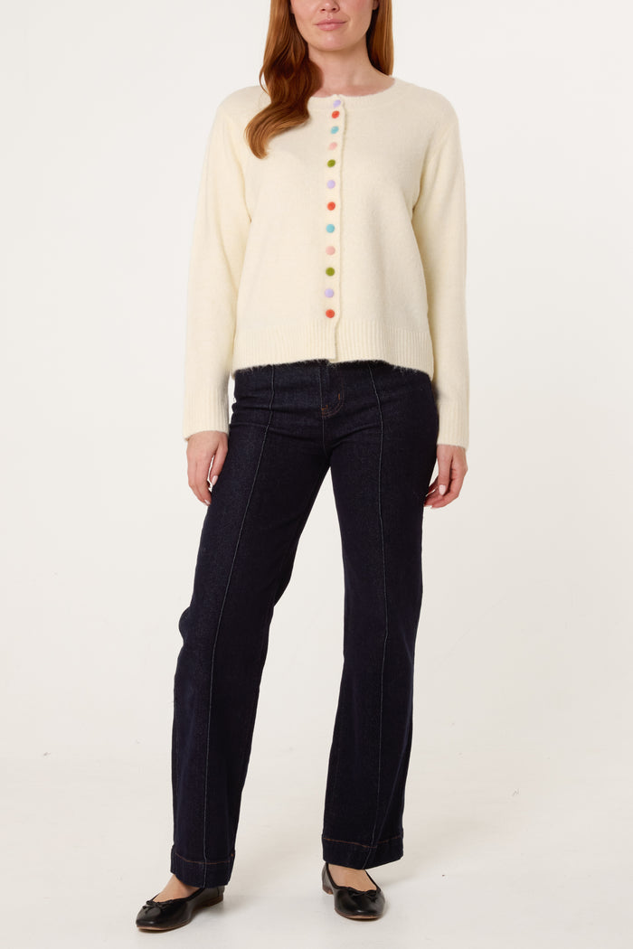 Nova of London Colourful Circle Buttons Knit Cardigan