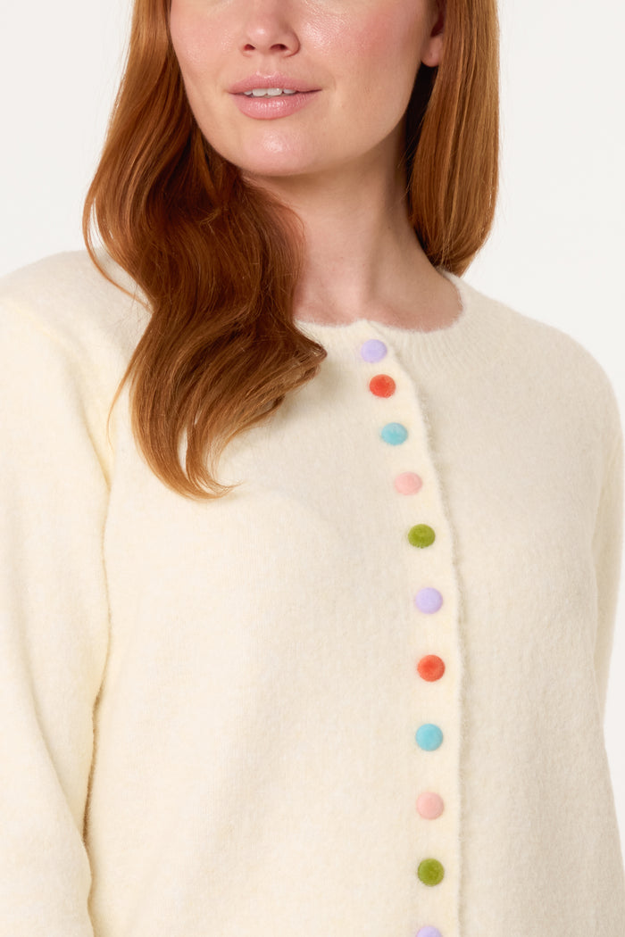 Nova of London Colourful Circle Buttons Knit Cardigan