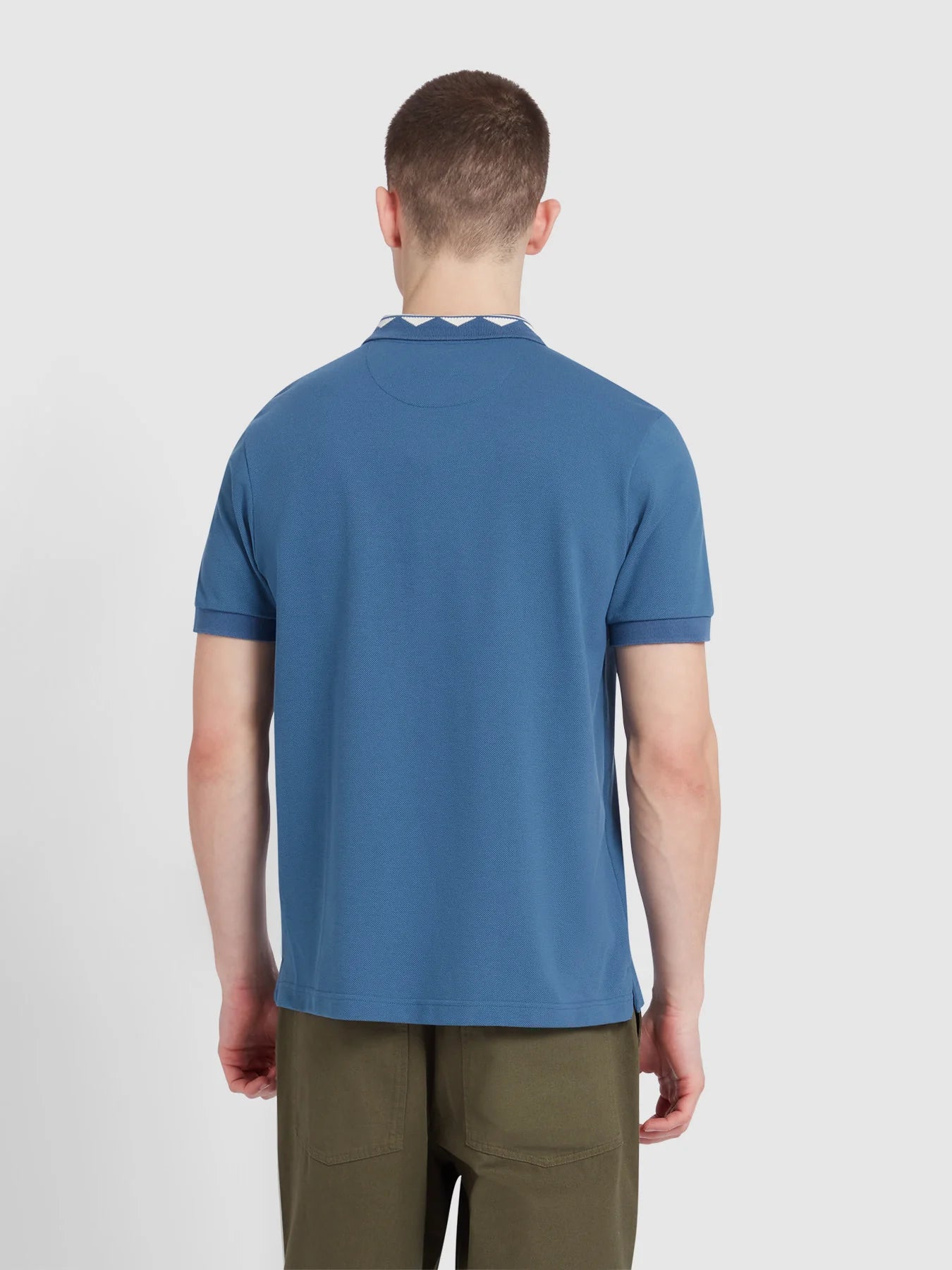 Farah Reeves Zig Zag Tipped Collar Polo Shirt