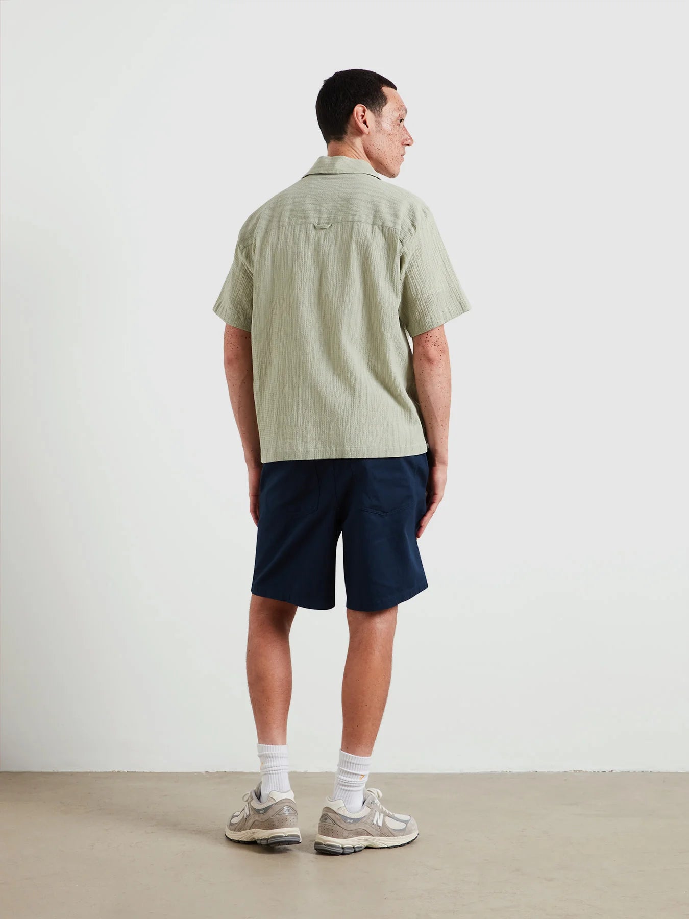 Farah Riley Textured Short Sleeve Shirt In Green Shade