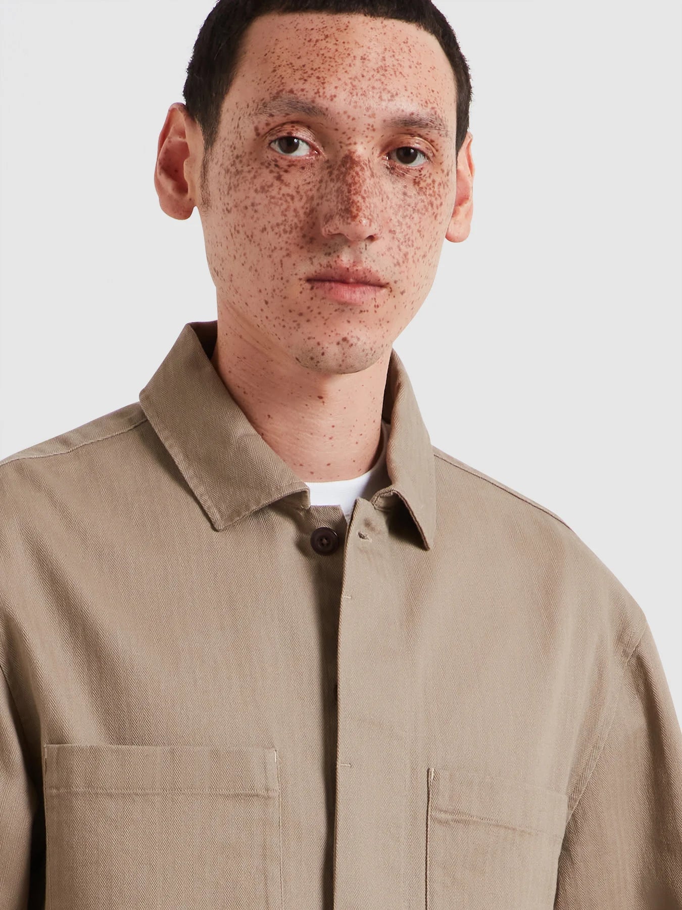 Farah Marshall Overshirt In Ashen Taupe