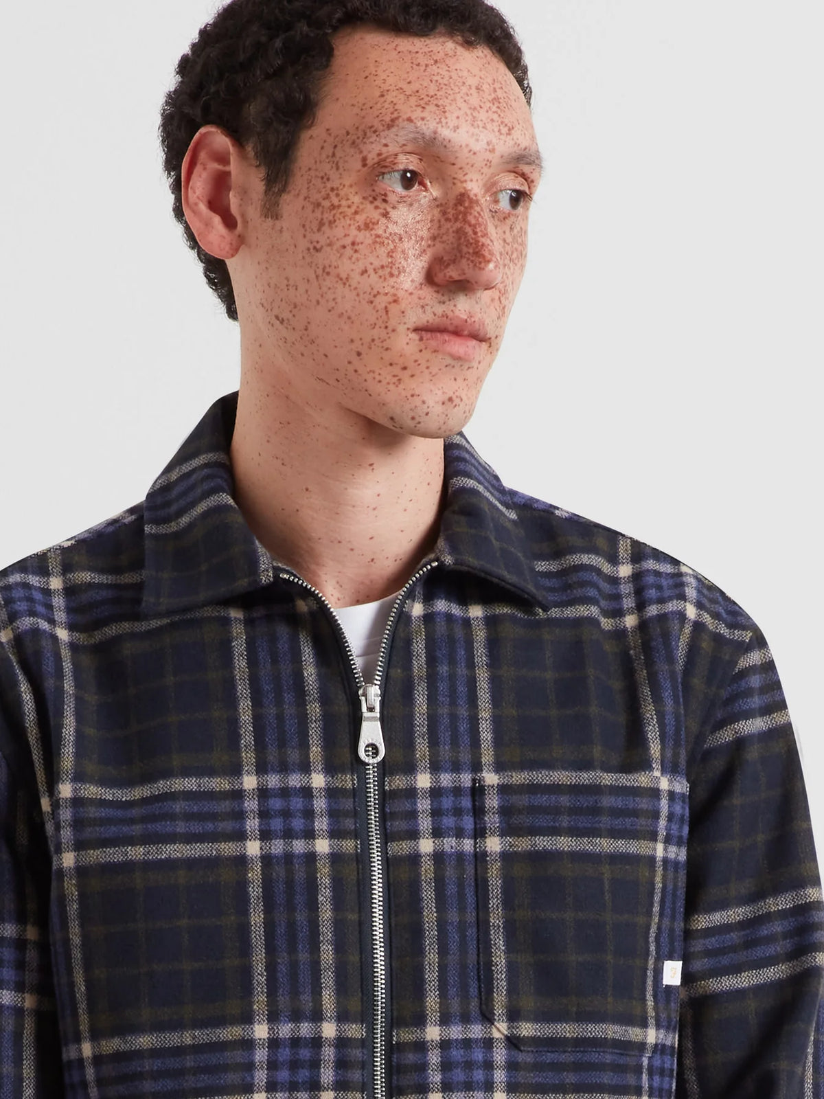 Farah Asher Zipped Check Overshirt