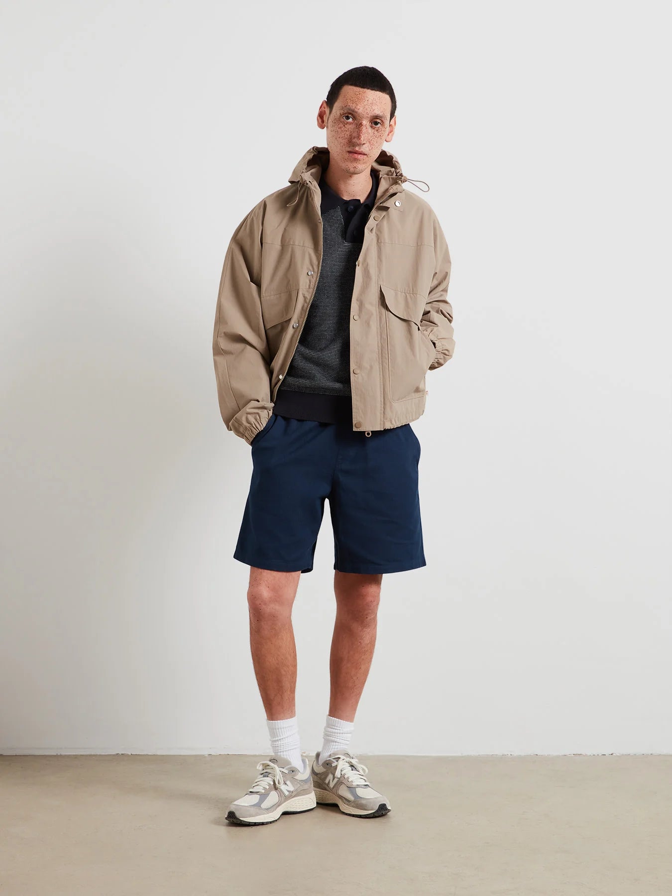 Farah Birch Knitted Polo Shirt In True Navy