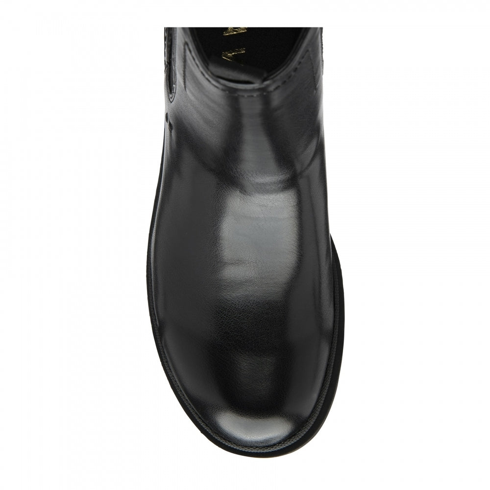 Ravel | Black Clara Hi-Shine Mid-Calf Boots