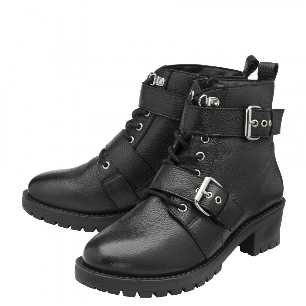 Ravel | Black Una Leather Ankle Boots